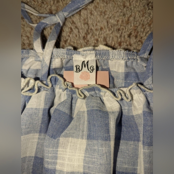 Mia Belle Girls Hello Honey Double Ruffle Gingham Crop Top & Maxi Skirt Set,2/3T - Picture 3 of 6